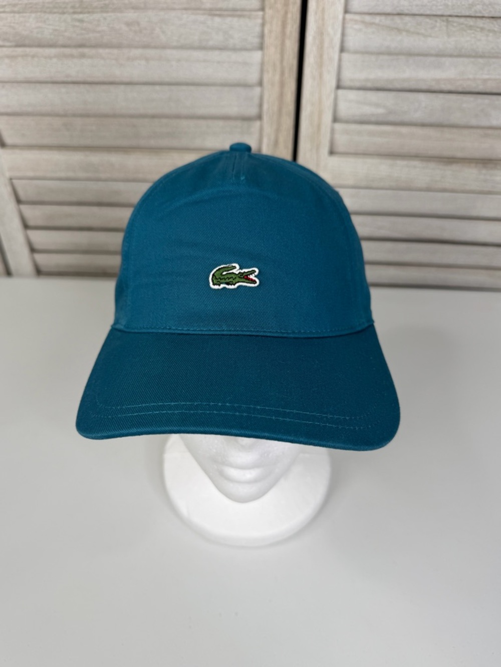 LACOSTE Adjustable Logo Dad Hat 100% Cotton Teal Unisex/Adult-One Size